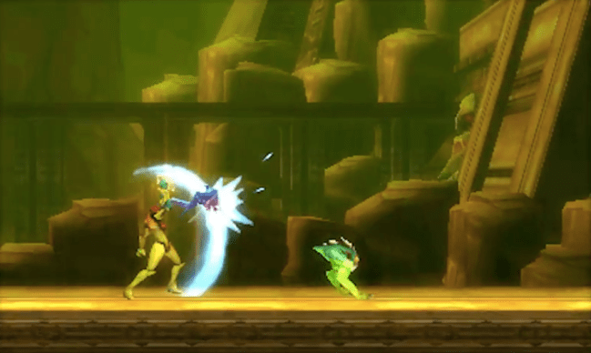 Samus countering an enemy.
