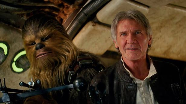 Han Solo and Chewbacca in The Force Awakens