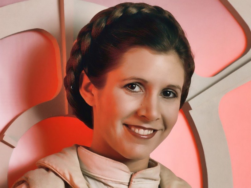 Carrie Fisher smiling.