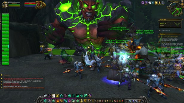 A massive raid in World of Warcraft.