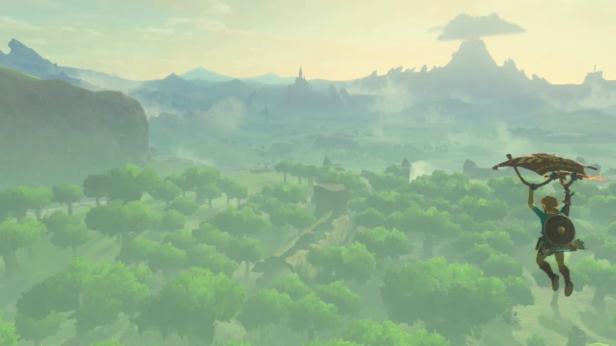 Paragliding in Zelda: Breath of the Wild