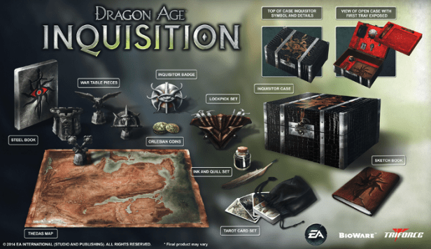 A display of Dragon Age: Inquisition Collector's Edition.