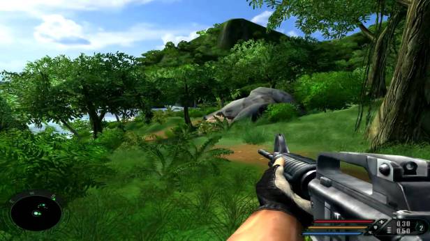 Greenery around a trail in Far Cry.