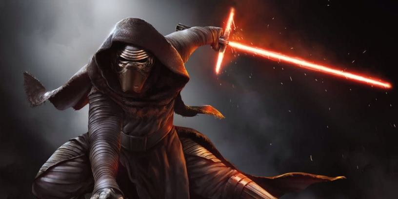 Kylo Ren with lightsaber